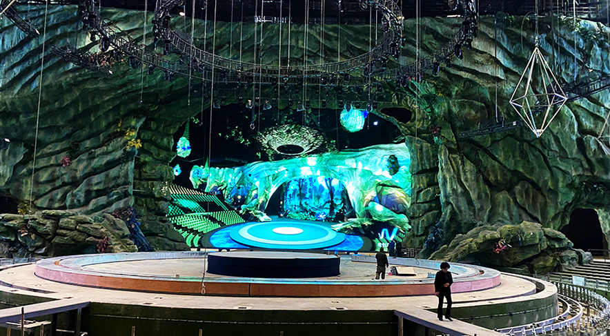 浙江马戏剧团 500㎡舞台 LED 屏长征娱乐文旅演艺超大屏解决规划
